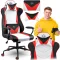 Gamer szék, Sofotel Miss Fortune, 41-48 cm ülésmagasság, ekobőr kárpit, ergonomikus, fém talp, hintafunkció, csendes gumírozott kerekek, derék- és fejpárnával
