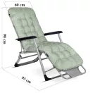 Napozóágy szett, Sofotel ChillWell, zöld, 95 x 98 x 60 cm, összecsukható, párnázott, fekvő helyzetbe dönthető, teherbírás: 120 kg, 2 db-os szett