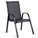 Kerti szék, Sofotel SO-980, sötétszürke, acél keret, textil, 120 kg teherbírás, 4 db-os szett