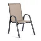 Kerti szék, Sofotel SO-980, bézs, acél keret, textil, 120 kg teherbírás, 4 db-os szett (TE298002-4)