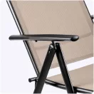 Kerti szék, Sofotel SO-983, bézs, acél keret, textil, 120 kg teherbírás, összecsukható, 2 db-os szett