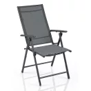 Kerti szék, Sofotel SO-983, sötétszürke, acél keret, textil, 120 kg teherbírás, összecsukható