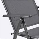 Kerti szék, Sofotel SO-983, sötétszürke, acél keret, textil, 120 kg teherbírás, összecsukható
