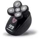 Akkumulátoros univerzális vágó, Berdsen BD-265, fekete, 5 W, 5 cserélhető fej, 3-5-7 mm, kétrétegű ollók, IPX7 vízálló, LCD kijelzős, Li-Ion 3,7 V 600 mAh, USB-C töltés