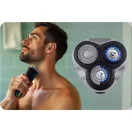 Akkumulátoros borotva, Berdsen BD-268, fekete, 5W, forgófejes, LCD kijelző, Li-Ion 3,7 V, 2000 mAh, USB‑C töltés