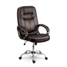 Irodai szék, Sofotel 355, sötétbarna, 109–116 cm, bőr kárpit, ergonomikus, dönthető, állítható magasság, gumírozott kerekek, 120 kg teherbírás