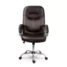Irodai szék, Sofotel 355, sötétbarna, 109–116 cm, bőr kárpit, ergonomikus, dönthető, állítható magasság, gumírozott kerekek, 120 kg teherbírás