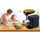 Berdsen BD-600 húsdaráló, 300/800 W, ezüst, rozsdamentes acél kés és tárcsa, visszaforgató funkció, csúszásmentes talp