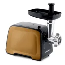 Berdsen BD-601B húsdaráló, 450/1200 W, ezüst/arany, rozsdamentes acél kés és tárcsa, visszaforgató funkció, csúszásmentes talp 