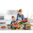 Berdsen BD-601B húsdaráló, 450/1200 W, ezüst/arany, rozsdamentes acél kés és tárcsa, visszaforgató funkció, csúszásmentes talp 