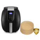 Sütőpapír Air Fryer forrólevegős sütőhöz, Berdsen, 16 cm, 20 db, natúr barna, hőálló kivitel, tapadásmentes, kör alakú