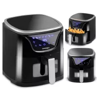   Air Fryer forrólevegős sütő, Berdsen BD-652, 5 l, ezüst/fekete, olaj nélküli sütés, hőszigetelést biztosító ház, nem igényel sütőpapírt, 1500 W