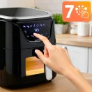 Air Fryer forrólevegős sütő, Berdsen BD-652, 5 l, ezüst/fekete, olaj nélküli sütés, hőszigetelést biztosító ház, nem igényel sütőpapírt, 1500 W