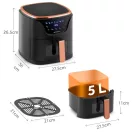 Air Fryer forrólevegős sütő, Berdsen BD-652, 5 l, arany/fekete, olaj nélküli sütés, hőszigetelést biztosító ház, nem igényel sütőpapírt, 1500 W