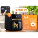 Air Fryer forrólevegős sütő, Berdsen BD-655, 6,5 l, fekete, olaj nélküli sütés, érintőkijelzős, 8 programos, ablakos kosár, LED világítás, 1700 W