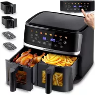   Air Fryer forrólevegős sütő, Berdsen BD-657, 10,2 liter, fekete, olaj nélküli sütés, érintőkijelzős, 8 program, 2 kosár, LED világítás, 1700 W, bemutató darab