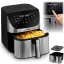 Air Fryer forrólevegős sütő, Berdsen BD-659, 8 l, ezüst/fekete, olaj nélküli sütés, érintőkijelzős, 12 programos, emlékeztető ételfordításra, 1700 W