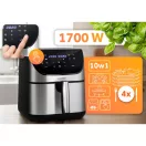 Air Fryer forrólevegős sütő, Berdsen BD-659, 8 l, ezüst/fekete, olaj nélküli sütés, érintőkijelzős, 12 programos, emlékeztető ételfordításra, 1700 W
