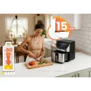 Air Fryer forrólevegős sütő, Berdsen BD-659, 8 l, ezüst/fekete, olaj nélküli sütés, érintőkijelzős, 12 programos, emlékeztető ételfordításra, 1700 W
