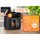 Air Fryer forrólevegős sütő, Berdsen BD-660, 8 l, fekete, olaj nélküli sütés, érintőkijelzős, 12 programos, ablakos kosár, LED világítás, 1700 W