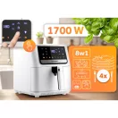 Air Fryer forrólevegős sütő, Berdsen BD-662, 6,5 l, fehér, olaj nélküli sütés, érintőkijelzős, 8 programos, túlmelegedés elleni védelem, 1700 W