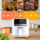 Air Fryer forrólevegős sütő, Berdsen BD-662, 6,5 l, fehér, olaj nélküli sütés, érintőkijelzős, 8 programos, túlmelegedés elleni védelem, 1700 W