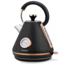 Vízforraló, Berdsen BD-701, 1700 ml, fekete, 1850-2200 W, fém ház, szárazonforrás elleni védelem, 360°-os talp, világító kapcsoló, kivehető vízkőszűrő, hőmérővel