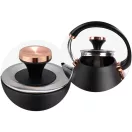 Vízforraló, Berdsen BD-701, 1700 ml, fekete, 1850-2200 W, fém ház, szárazonforrás elleni védelem, 360°-os talp, világító kapcsoló, kivehető vízkőszűrő, hőmérővel
