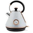 Vízforraló, Berdsen BD-701, 1700 ml, szürke, 1850-2200 W, fém ház, szárazonforrás elleni védelem, 360°-os talp, világító kapcsoló, kivehető vízkőszűrő, hőmérővel
