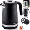 Vízforraló, Berdsen BD-705, 1700 ml, fekete-ezüst, 1850-2200 W, fém ház, szárazonforrás elleni védelem, 360°-os talp, világító kapcsoló, kivehető vízkőszűrő