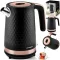 Vízforraló, Berdsen BD-705, 1700 ml, fekete-réz, 1850-2200 W, fém ház, szárazonforrás elleni védelem, 360°-os talp, világító kapcsoló, kivehető vízkőszűrő
