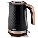 Vízforraló, Berdsen BD-705, 1700 ml, fekete-réz, 1850-2200 W, fém ház, szárazonforrás elleni védelem, 360°-os talp, világító kapcsoló, kivehető vízkőszűrő
