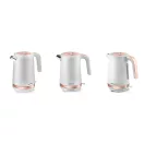 Vízforraló, Berdsen BD-705, 1700 ml, fehér-réz, 1850-2200 W, fém ház, szárazonforrás elleni védelem, 360°-os talp, világító kapcsoló, kivehető vízkőszűrő