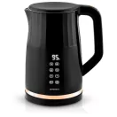 Vízforraló, Berdsen BD-706, 1700 ml, fekete, 1850-2200 W, fém ház, érintőpaneles hőfokbeállítás, melegen tartás 2 óráig, 360°-os talp, hőmérővel