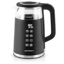 Vízforraló, Berdsen BD-707, 1700 ml, fekete, 1850-2200 W, fém/üveg ház, érintőpaneles hőfokbeállítás, melegen tartás 2 óráig, 360°-os talp, hőmérővel