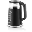 Vízforraló, Berdsen BD-707, 1700 ml, fekete, 1850-2200 W, fém/üveg ház, érintőpaneles hőfokbeállítás, melegen tartás 2 óráig, 360°-os talp, hőmérővel