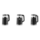 Vízforraló, Berdsen BD-707, 1700 ml, fekete, 1850-2200 W, fém/üveg ház, érintőpaneles hőfokbeállítás, melegen tartás 2 óráig, 360°-os talp, hőmérővel
