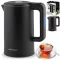 Vízforraló, Berdsen BD-710, 1700 ml, fekete, 1850-2200 W, duplafalú, szárazforralás elleni védelem, 360°-os talp, nem melegedő burkolat, kivehető vízkőszűrő