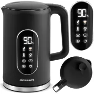   Vízforraló, Berdsen BD-712, 1700 ml, fekete-ezüst, 1850-2200 W, érintőpaneles hőfokbeállítás, fém ház, melegen tartás 3 óráig, duplafalú, 360°-os talp, hőmérővel