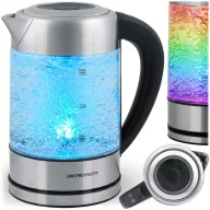   Vízforraló, Berdsen BD-714, 1700 ml, átlátszó, 1850-2200 W, érintőpaneles hőfokbeállítás, fém/üveg ház, szárazonforrás elleni védelem, 360°-os talp, hőmérővel