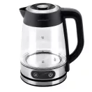Vízforraló, Berdsen BD-715, 1800 ml, átlátszó, 1850-2200 W, érintőpaneles hőfokbeállítás, fém/üveg ház, szárazonforrás elleni védelem, 360°-os talp, hőmérővel
