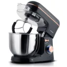 Konyhai robotgép, Berdsen BD-756, fekete/arany, 6 l, 1400 W, 3 az 1-ben, planetáris keverés, rozsdamentes acél tál, 6 sebességfokozat, impulzus mód (TE375601)