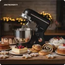 Konyhai robotgép, Berdsen BD-756, fekete/arany, 6 l, 1400 W, 3 az 1-ben, planetáris keverés, rozsdamentes acél tál, 6 sebességfokozat, impulzus mód (TE375601)