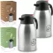 Termosz kancsó készlet, Berdsen BD-780, 2 x 2000 ml, 2 db, ezüst, rozsdamentes acél, duplafalú, meleg és hideg italokhoz, 12 órás hőmegtartás, kávéhoz és teához