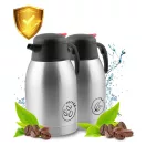 Termosz kancsó készlet, Berdsen BD-780, 2 x 2000 ml, 2 db, ezüst, rozsdamentes acél, duplafalú, meleg és hideg italokhoz, 12 órás hőmegtartás, kávéhoz és teához