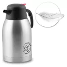 Termosz kancsó, Berdsen BD-780, 2000 ml, ezüst, rozsdamentes acél, duplafalú, meleg és hideg italokhoz, 12 órás hőmegtartás, kávéhoz