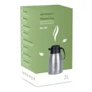 Termosz kancsó, Berdsen BD-780, 2000 ml, ezüst, rozsdamentes acél, duplafalú, meleg és hideg italokhoz, 12 órás hőmegtartás, teához