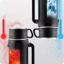 Termosz, Berdsen BD-781, 1500 ml, fekete, rozsdamentes acél, duplafalú, meleg és hideg italokhoz, 12 órás hőmegtartás