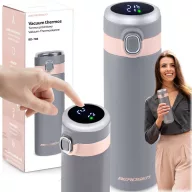   Termosz, Berdsen BD-786, 450 ml, szürke, rozsdamentes acél, duplafalú, LCD kijelző, meleg és hideg italokhoz, 12 órás hőmegtartás