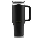 Termosz, Berdsen, 1180 ml, fekete, rozsdamentes acél, szívószálas, meleg és hideg italokhoz, 378900 4 db-os szívószál készlettel